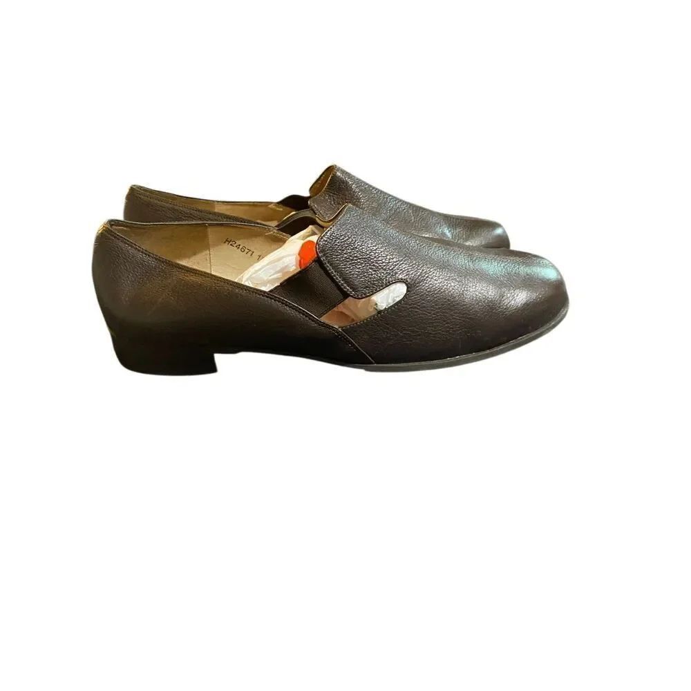 Ros Hommerson women’s brown leather slip on comfort shoe 12 W